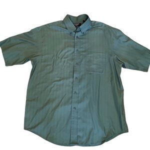 Roundtree & Yorke Classics Green Short Sleeve Button Down Shirt Men’s Size Large
